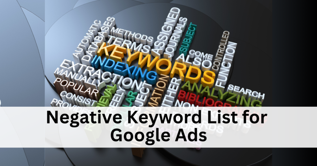 list of negative keywords for google ads