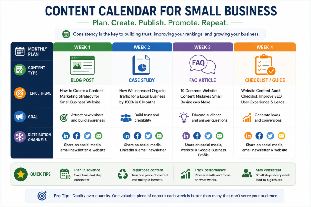 Content Calendar for small business